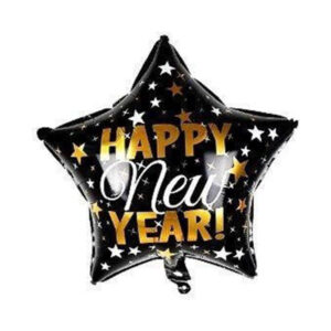 Balon Foliowy Gwiazda – Happy New Year 45 cm | Na Sylwestra i Nowy Rok