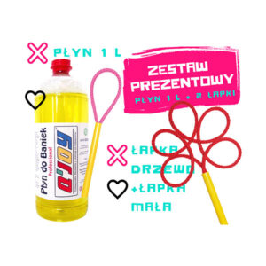 Zestaw Prezentowy Bańki Mydlane 1L + Łapki do Baniek Mała + Drzewko