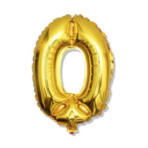 Balon Foliowy Cyfra „0” – Złoty – 106 cm