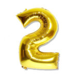 Balon Foliowy Cyfra „2” – Złoty – 106 cm