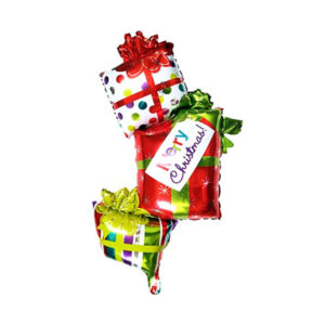 Balon Foliowy Prezentowy Tort Świąteczny – Gigantyczna Dekoracja Bożonarodzeniowa 124x70 cm