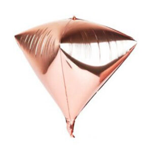 Balon Foliowy Diament 3D Różowo-Złoty – Dekoracja na Sylwestra, Wesele i Urodziny