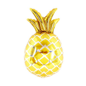 Złoty Balon Foliowy Ananas 80x48 cm – Dekoracja na Sylwestra i Hawajskie Party