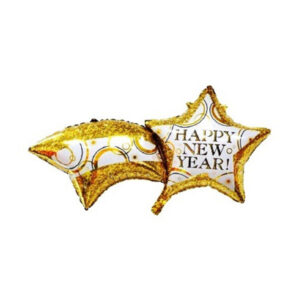 Balon Foliowy Kometa – Happy New Year Złoty 87 × 50 cm | Na Sylwestra i Nowy Rok