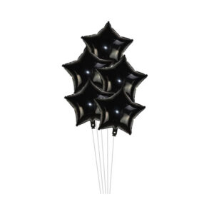 Balon Foliowy Czarna Gwiazda – 18 cali (ok. 45 cm)