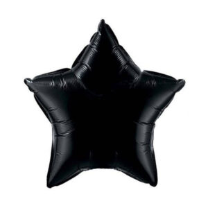 Czarny Matowy Balon Foliowy w Kształcie Gwiazdy – Dekoracja na Sylwestra i Karnawał