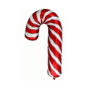Balon Lizak Świąteczny | Laska Mikołaja - 61 cm