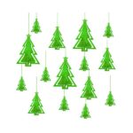 Girlanda Świąteczna 3D – Zielone Choinki (15 elementów) | Dekoracja wisząca na Boże Narodzenie