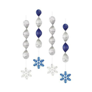Wiszące Płatki Śniegu – Bożonarodzeniowa Dekoracja (4 szt.)