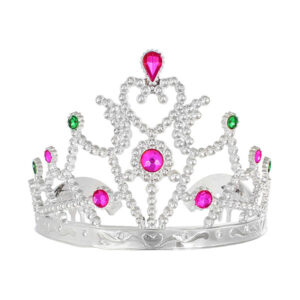 Diadem Księżniczki – Srebrna Korona z Kolorowymi Kamieniami