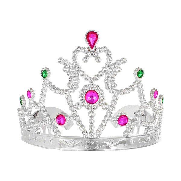 Diadem Księżniczki – Srebrna Korona z Kolorowymi Kamieniami