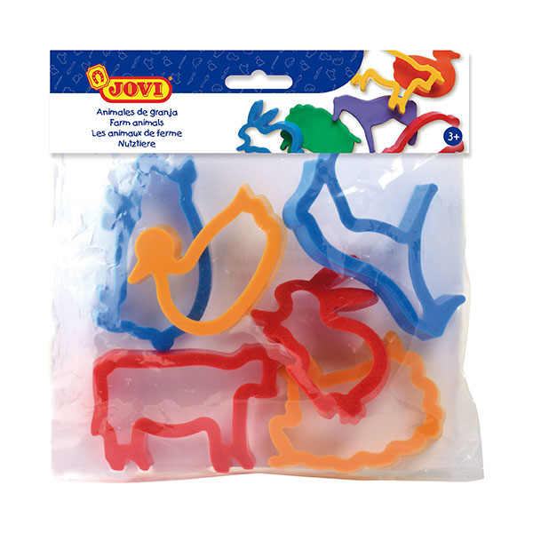 Foremki JOVI do Mas Plastycznych – Zwierzęta Farma (6 szt.) | Kreatywna Zabawa z Ciastoliną i Plasteliną