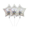 Balon Foliowy Gwiazda – Srebrna Holograficzna, 18” (ok. 45 cm)