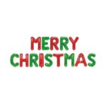 Balony Foliowe „Merry Christmas” – Zestaw 14 Liter 40 cm, Czerwono-Zielone | Dekoracja Świąteczna