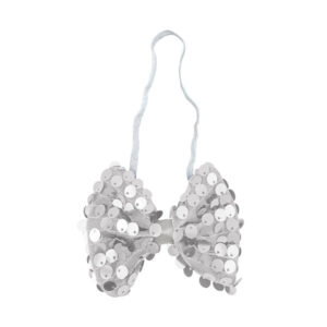 Mucha z Cekinami – Srebrna – Elegancki Dodatek Imprezowy i Karnawałowy