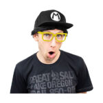 Okulary Pixel Żółte – 8-bit/styl Minecraft | Gadżet dla Gracza i Informatyka