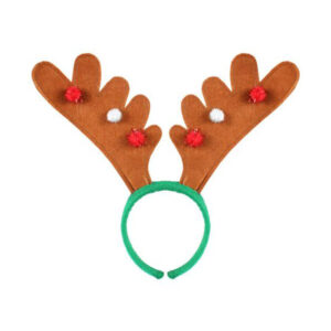Opaska Rogi Renifera z Pomponikami – Świąteczny Gadżet i Dodatek do Stroju