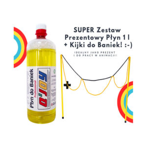 Bańki Mydlane – Zestaw 1 l + Kijki „Trzy Oczka” (50 cm)