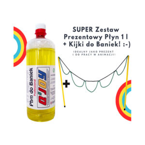 Bańki Mydlane – Płyn 1 l + Kijki do Baniek 5 Oczek
