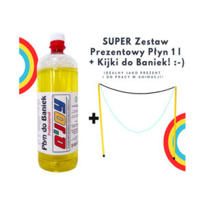 Zestaw Prezentowy Bańki Mydlane 1L + Kijki MEGA
