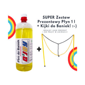 Bańki Mydlane – Płyn 1 l + Kijki do Baniek PODWÓJNE