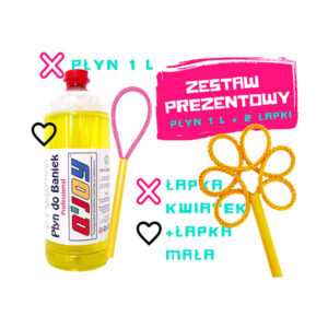 Bańki Mydlane – Zestaw Prezentowy 1 l + Łapka „Mała” + Łapka „Kwiatek”