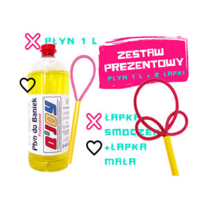 Bańki Mydlane – Płyn 1 l + Łapka „Mała” + Łapka „Smoczek” — Zestaw