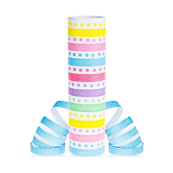 Serpentyna Papierowa Groszki i Paski Tęczowe – 18 rolek po 4 m – Dekoracja Imprezowa