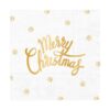 Serwetki papierowe Merry Christmas – złoty napis, 10 szt. | 33 × 33 cm