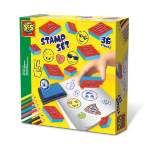 Stempelki Emotikony – Kreatywny Zestaw do Zabawy i Nauki (36 Pieczątek + Tusz + Kredki)