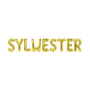 Złoty Napis „SYLWESTER” z Balonów Foliowych – Dekoracja