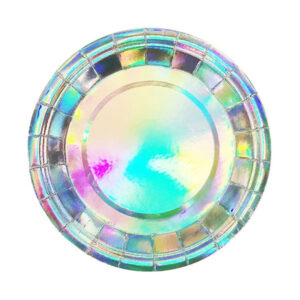 Talerzyki Papierowe Opalizujące 23 cm – Zestaw 6 sztuk – Elegancka Jednorazowa Zastawa na Imprezę