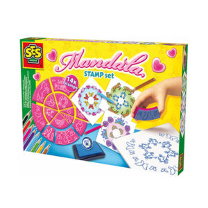 Zestaw Kreatywny Mandala - 14 Pieczątek + 8 Kredek + Mata + Tusz