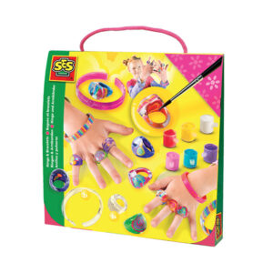 Zestaw Kreatywny – Zrób Własne Tęczowe Pierścionki i Bransoletki – Zabawka dla Dziewczynki